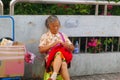 Chinese elderly women in the streets Royalty Free Stock Photo