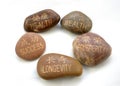 Chinese and English Inspiration Stones Royalty Free Stock Photo
