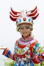 Chinese Ethnic Girl in Traditional Dress Royalty Free Stock Photo