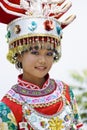 Chinese Ethnic Girl in Traditional Dress Royalty Free Stock Photo