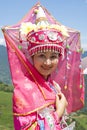 Chinese Ethnic Girl in Traditional Dress