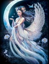 Chinese fairy Flower Fairy fantasy white fairy fly generative AI