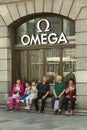 Chinese family taking break in Shanghai, China