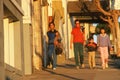 A Chinese family walking in Chinatown,