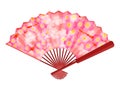 Chinese Fan with Cherry Blossom Flowers Royalty Free Stock Photo