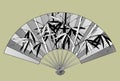 Chinese fan with decorative bamboo