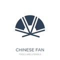 chinese fan icon in trendy design style. chinese fan icon isolated on white background. chinese fan vector icon simple and modern Royalty Free Stock Photo