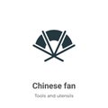 Chinese fan vector icon on white background. Flat vector chinese fan icon symbol sign from modern tools and utensils collection