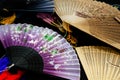 Chinese fans on a table Royalty Free Stock Photo