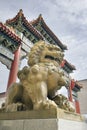 Chinese Female Foo Dog Guardian at Chinatown Gate Royalty Free Stock Photo