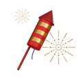 Chinese Festive Firecracker 3D Icon Royalty Free Stock Photo