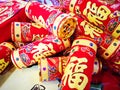 Chinese Firecrackers on Chinese New Year and special celebration. Royalty Free Stock Photo