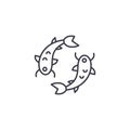 Chinese Fish linear icon concept. Chinese Fish line vector sign, symbol, illustration.
