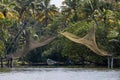 Chinese fishing nets in the backwaters of Kerala, India Royalty Free Stock Photo