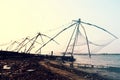 The Chinese fishing nets of Fort Cochin. Royalty Free Stock Photo