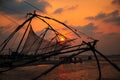 Chinese fishing nets in Fort Kochi. Royalty Free Stock Photo