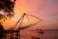 Chinese fishing nets in Fort Kochi Royalty Free Stock Photo