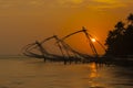 Chinese Fishing Nets at Sunset Royalty Free Stock Photo