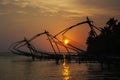Chinese Fishing Nets at Sunset Royalty Free Stock Photo