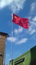 Chinese flag flying on food stall east street market south lodon UK. Royalty Free Stock Photo