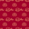 Chinese oriental seamless pattern with clouds Royalty Free Stock Photo