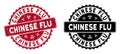 Grunge Chinese Flu Rounded Red Stamp