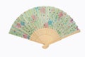 Chinese folding fan isolated on white background Royalty Free Stock Photo