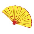 Chinese folding fan isolated on white Royalty Free Stock Photo