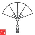 Chinese folding fan line icon