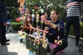 A Chinese folk craftsman is making puppets to celebrate the Chinese New Year