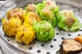 Chinese food appetizer, mixed dim sum. Royalty Free Stock Photo