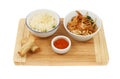 Chinese food on a board Royalty Free Stock Photo