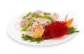 Chinese food. Boiled pork, clipping path.