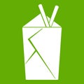 Chinese food box icon green Royalty Free Stock Photo