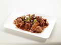 Chinese food-braised Spare Ribs with Monascus sauce Royalty Free Stock Photo