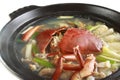 Chinese food, crab soup with seafood