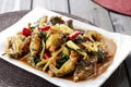 Chinese food, Fried frog on table Royalty Free Stock Photo