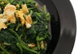 Chinese food. Fried spinach with eggs Royalty Free Stock Photo