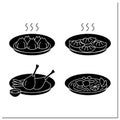 Chinese food glyph icons set