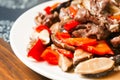 Chinese food--Mushroom and beef Royalty Free Stock Photo