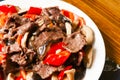 Chinese food--Mushroom and beef Royalty Free Stock Photo