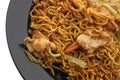 Chinese food. Noodles with chicken and vegetables Royalty Free Stock Photo