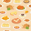 Chinese food oriental street, restaurant or homemade food seamless pattern for ethnic menu vector illustration.