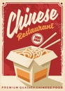 Chinese food restaurant retro promotional poster Royalty Free Stock Photo