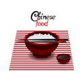 Chinese food rice color vector flat icon Royalty Free Stock Photo