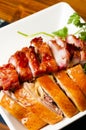 Chinese food--Roast chicken and Barbecued pork Royalty Free Stock Photo