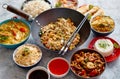 Chinese food set. Asian style food concept composition. Royalty Free Stock Photo