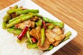 Chinese food-String beans and meat Royalty Free Stock Photo