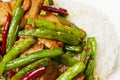 Chinese food-String beans and meat Royalty Free Stock Photo