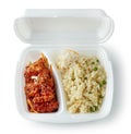 Chinese food in take away plastic box Royalty Free Stock Photo